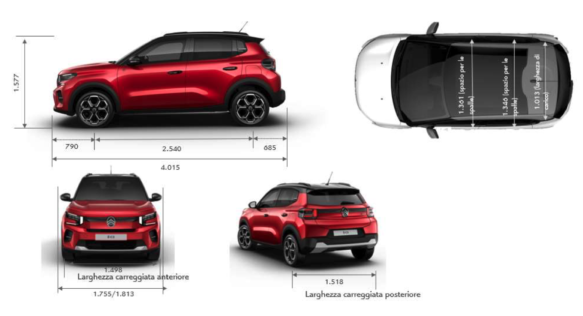 Dimensioni Nuova Citroen C3 concessionaria Taranto Offerta